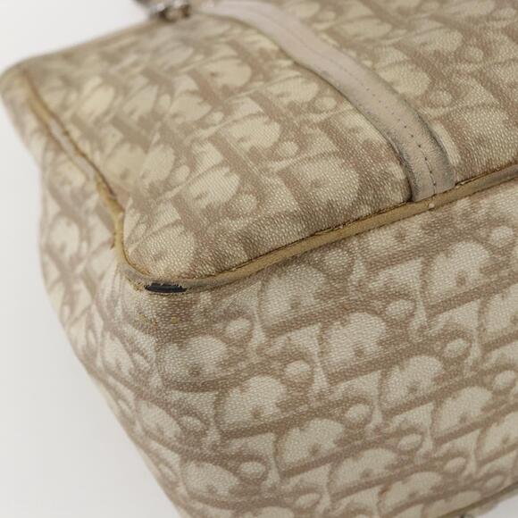 Christian Dior Trotter Canvas Romantic Hand Bag PVC Beige...